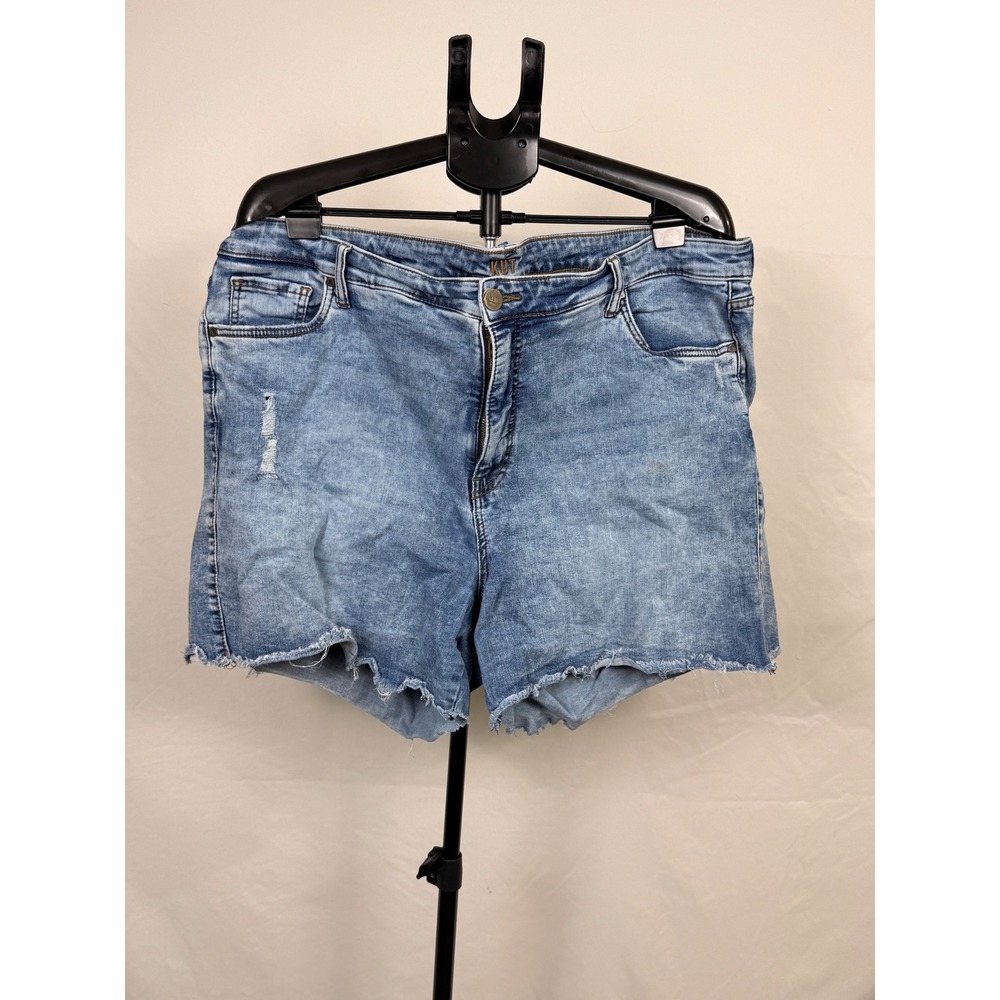 Kut from the Kloth Women 20W Light Distressed Raw Hem Denim Shorts Y2K 90s Punk